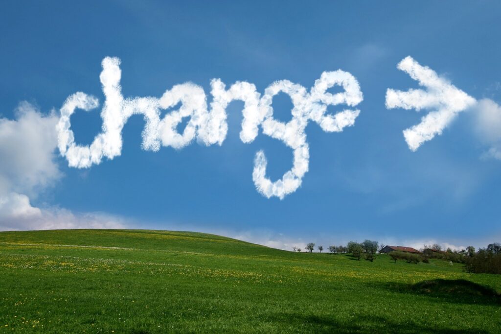 The word change written in the clouds. I recommend to not to try to change Thailand.