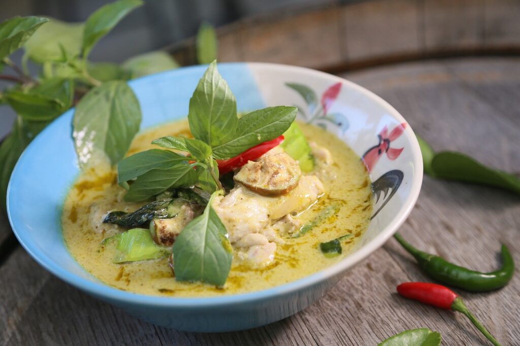 Green curry is a super authentic and delicious Thai food.