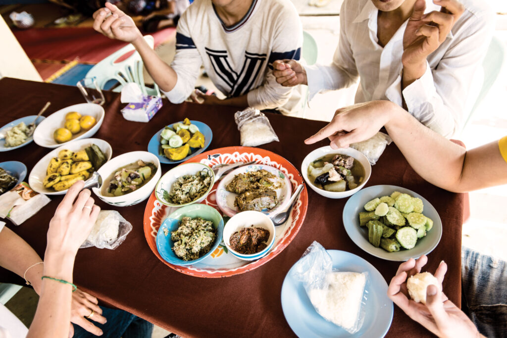 A common Asian practice of sharing food
