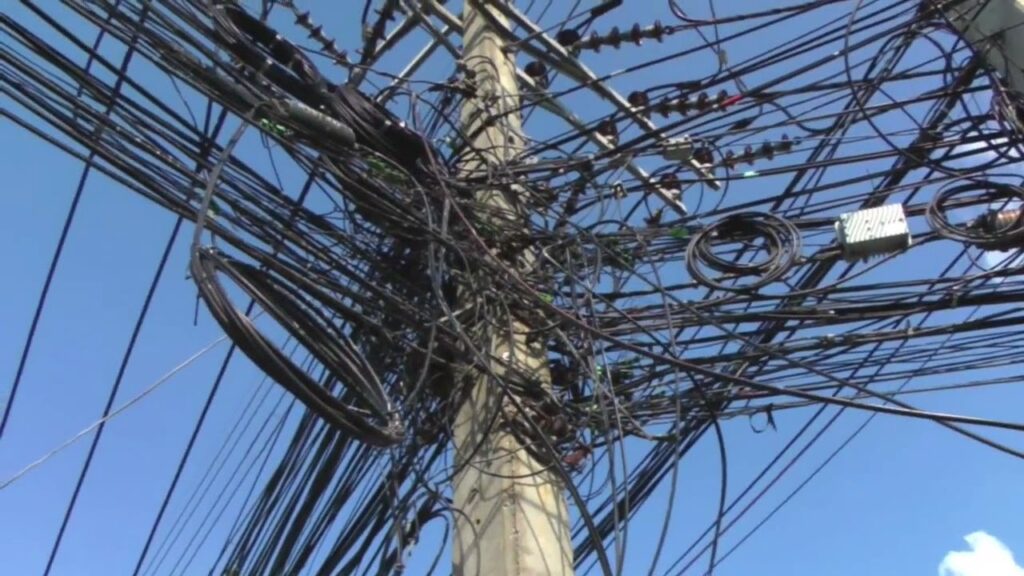Electrical cable mess in Thailand