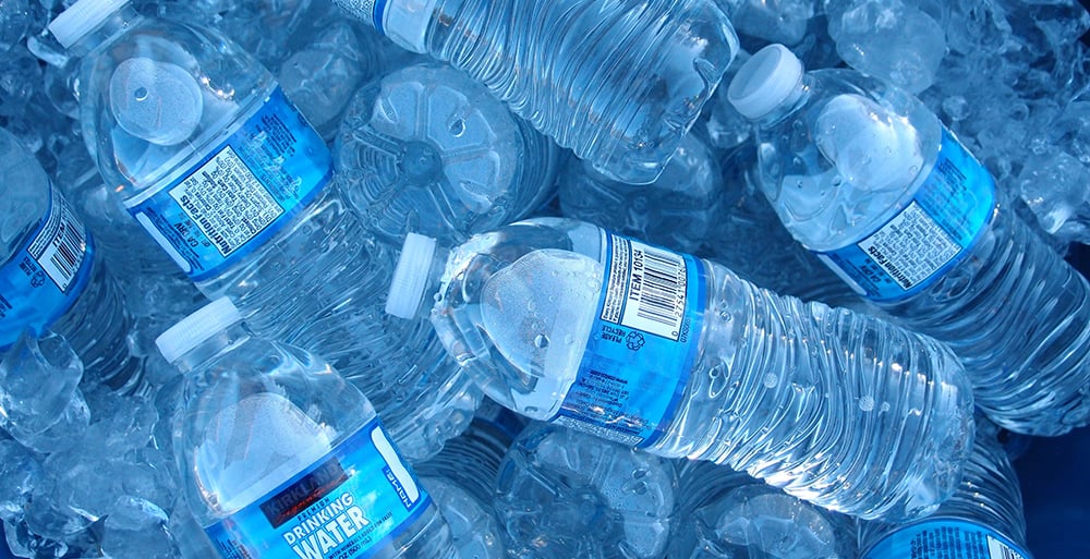 A variety of bottled waters you can get in thailand.