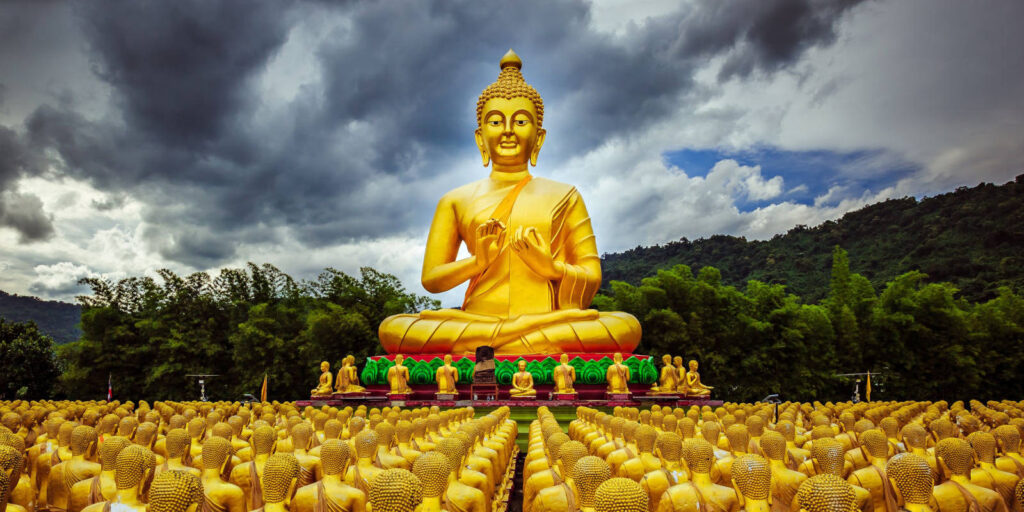 A golden buddha statue in Thailand