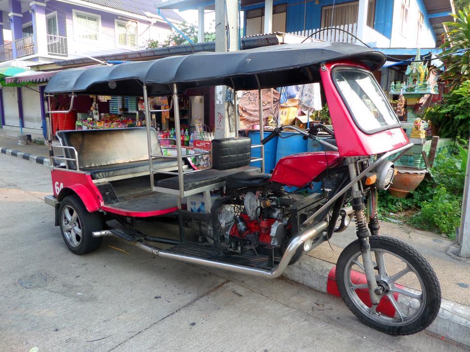 A tuk tuk in a unique style like you can see on koh sichang.